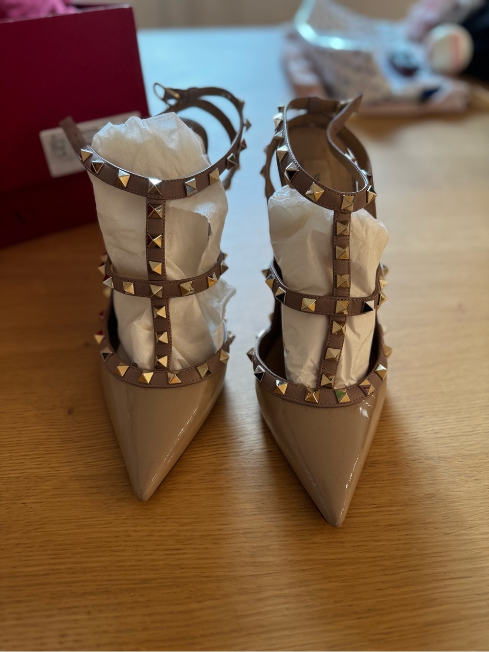 Valentino Rockstud 100mm Nude Patent 40